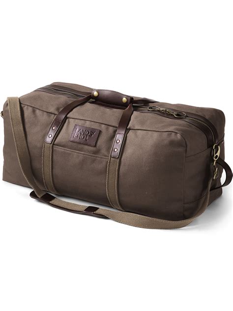 lands end waxed canvas travel duffle bag